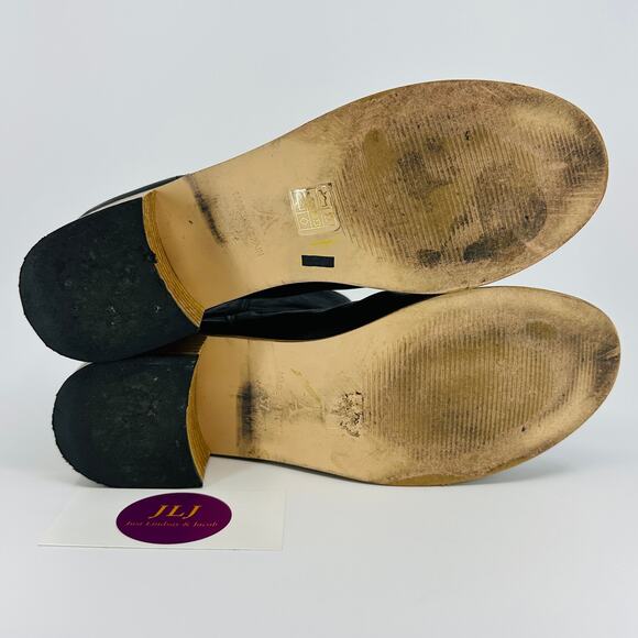 Anthropologie Women's Maia Black Leather Slouch Pull On Ankle Booties Size 37 - Picture 10 of 11